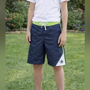 Body Glove Boys Blue Green Swim Shorts Mesh Lined Drawstring Waist L (14–16)